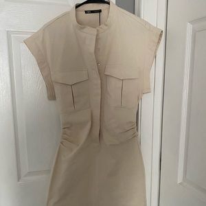 Beige Pocket Dress